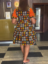 Elegance Loose Print Zip Casual Dress